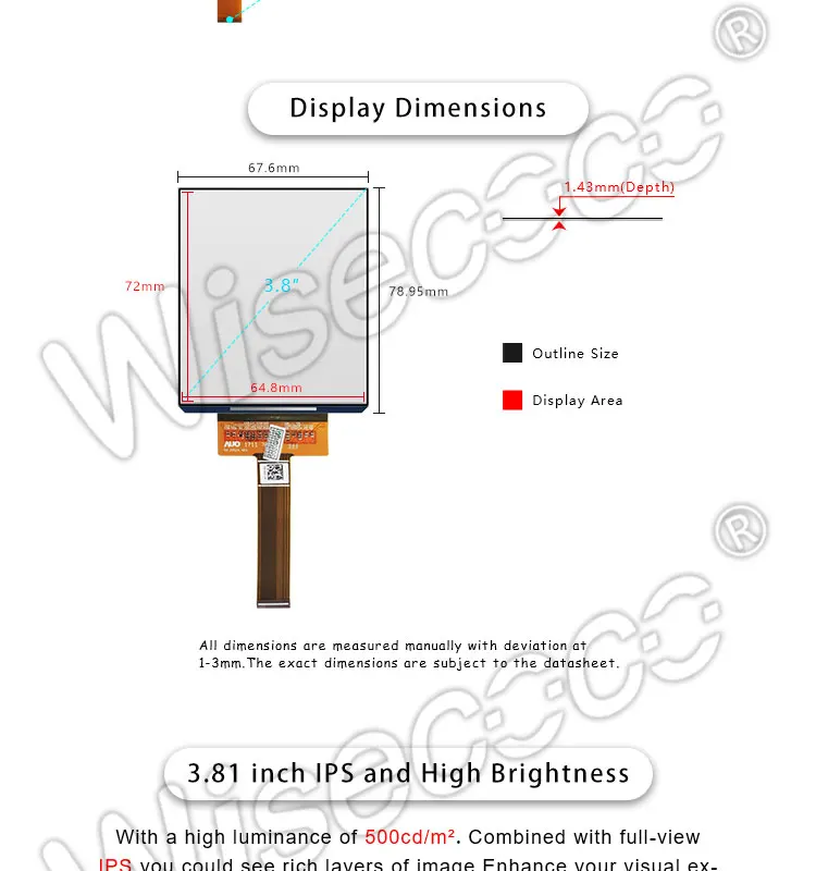 500 Nits Mipi Interface Square Oled Micro Display Driver Board