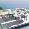 Promotional all hand-made rope table and chair outdoor webbing furniture high quality dining set