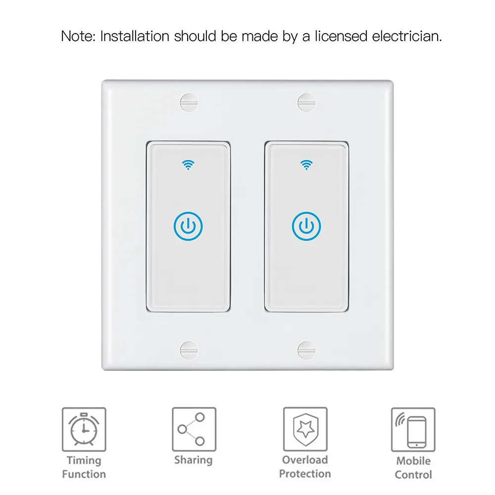 Zigbee 2GANG US Switch/Smart Wireless Light Switch Wifi Touch Switch - ANKUX.COM