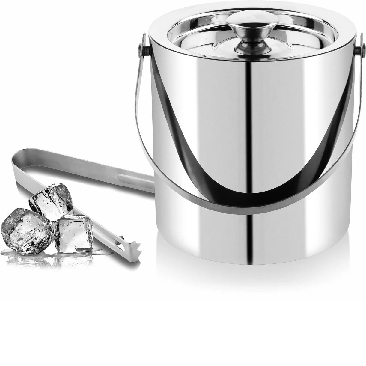 Ice Bucket With Handle Double Walled Customized Design Stainless Steel ...