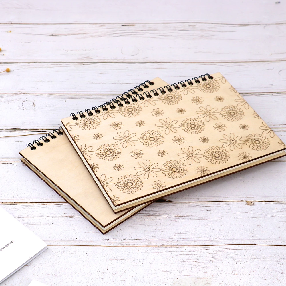 2020 Art Craft Custom Laser Cut Wooden Cover Notebook For Hardcover