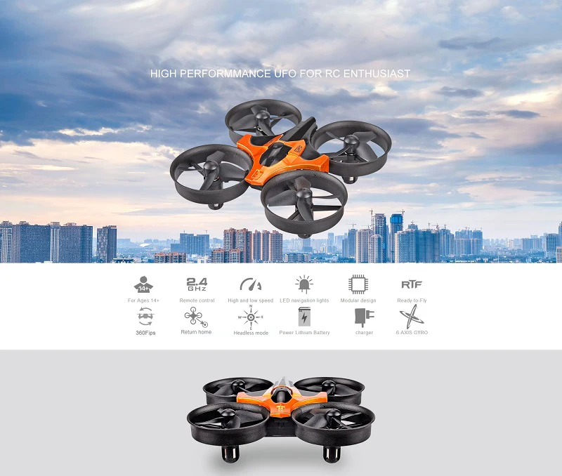 2.4g 6 Axis Rc Glow Stunt Mini Drone With Led Breathing Night Light