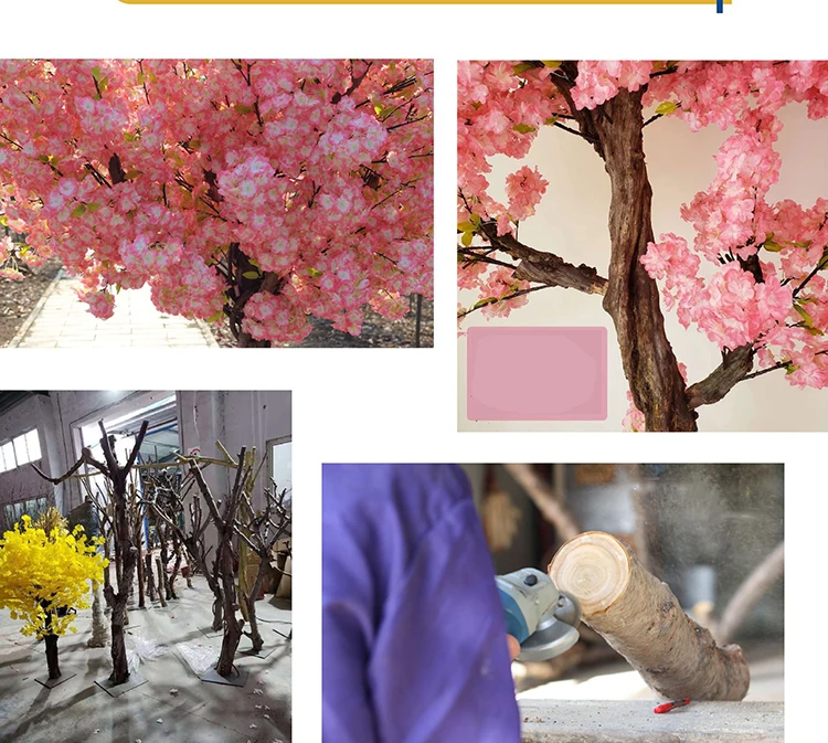 New Design 3m Pink Large Outdoor Wedding Cherry Blossom Artificial