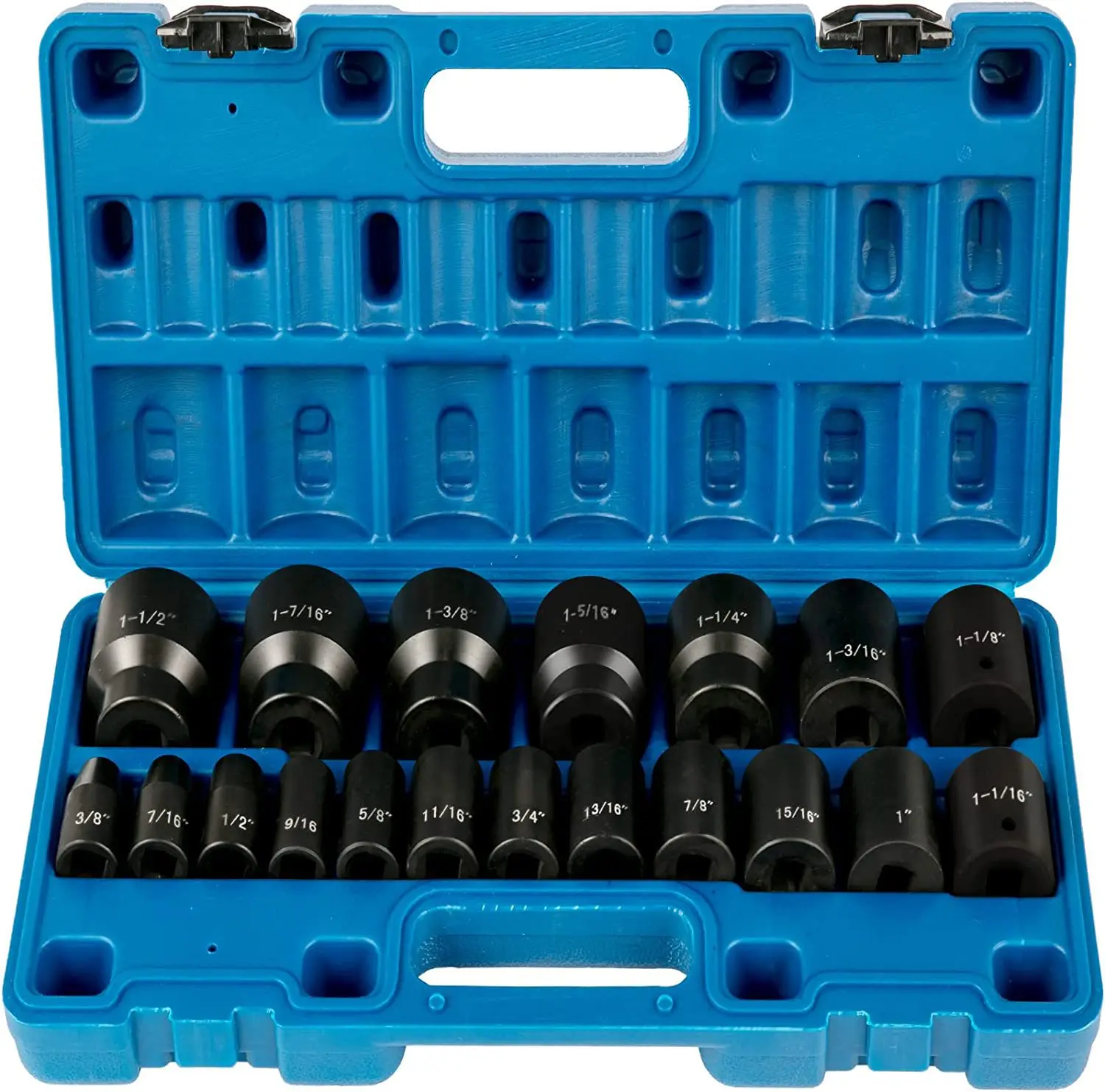 Impact Socket Set 1/2 Inches 19 Piece Impact Sockets Deep 6-Point ...