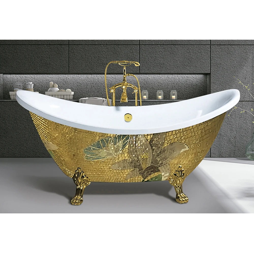 Ofuro Acrylic Classical Gold Color Bathtub With Seat Buy Acrylic