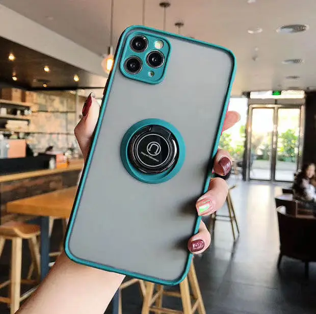 for REALME X50 5G Drop proof matte Magnet adsorption ring holder car phone case For REALME case