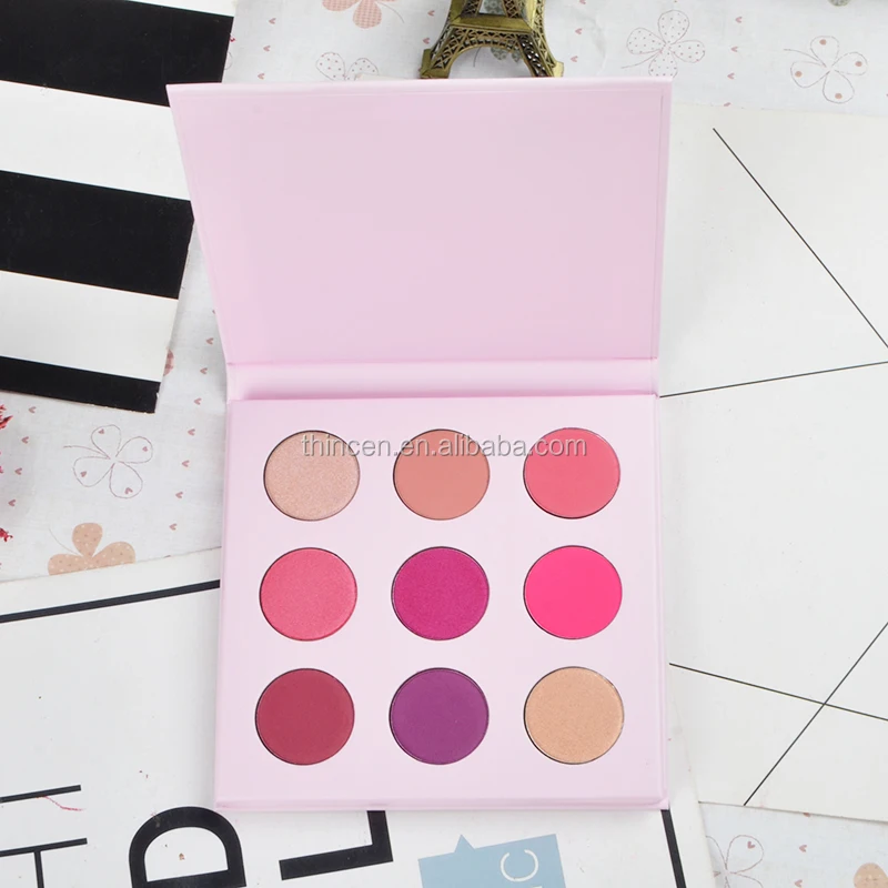Girls Makeup Low MOQ Customized Packaging Pink Eyeshadow Palette With Mirror