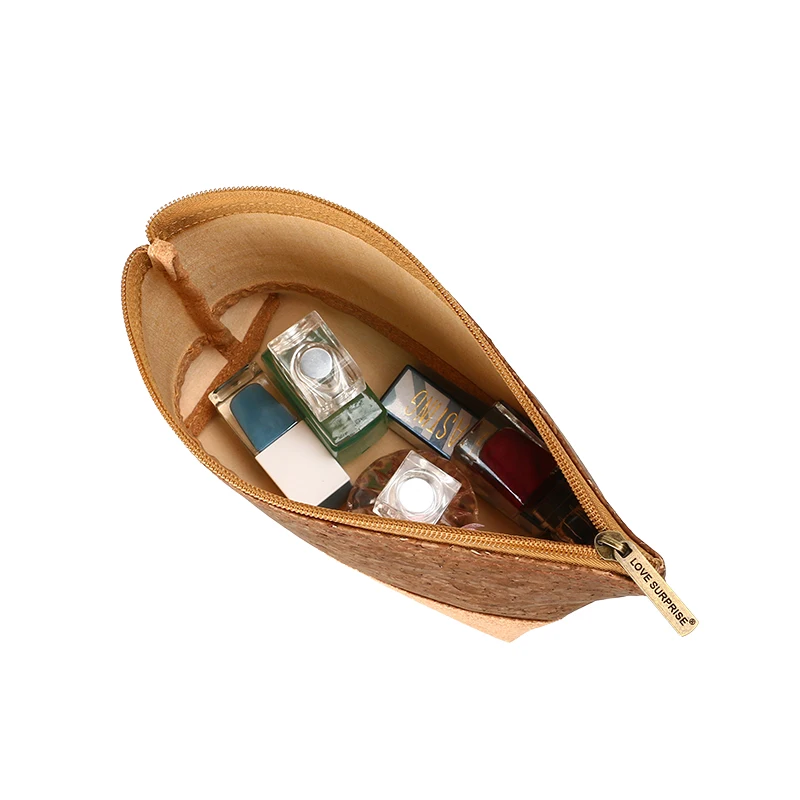 Wholesale Nature Cork Makeup Bag High Quality Custom Logo Cork Cosmetic