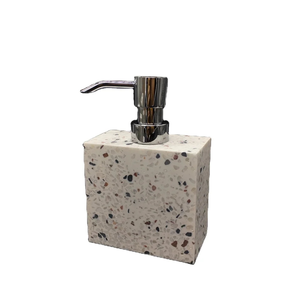 Classic Terrazzo Resin Bathroom Lotion Pump Soap Liquid Dispenser