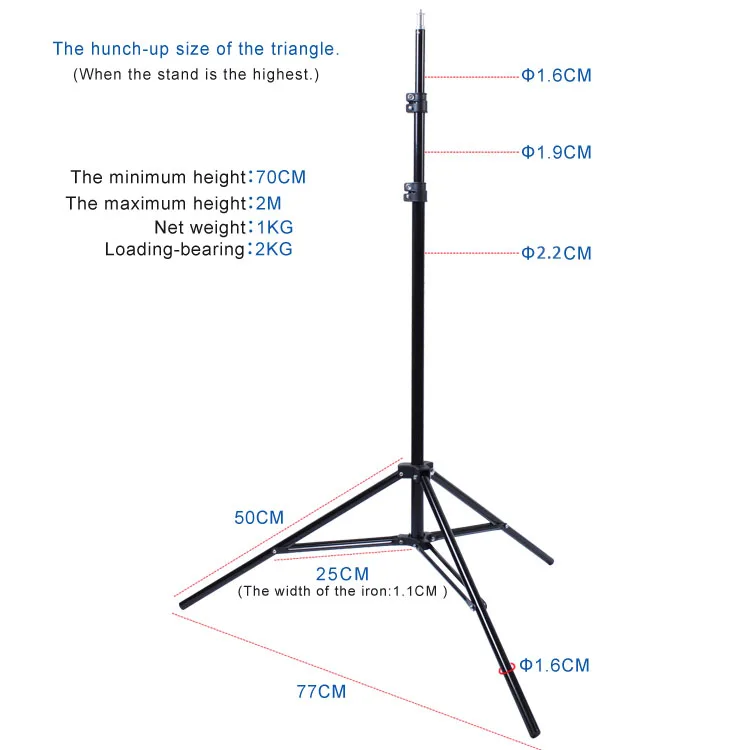 Dimmable LED Video Light Panel 12inch 60W 3200-5600K Photography Shooting with 2M Light Stand for Photo Studio