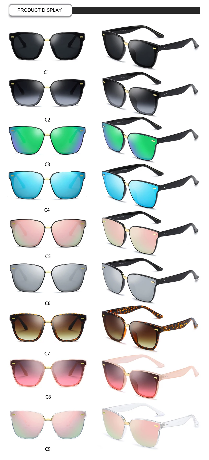 Customized Logo Mulit Sand Color Rice Nail Diamond Outdoor Women Men Cat Eye Sunglasses