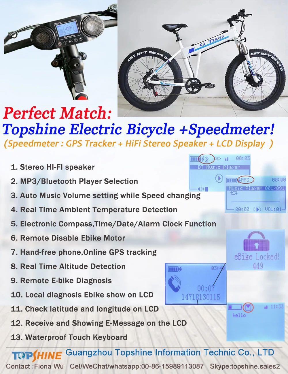 Mid Suspension Fat Tire Electric Beach Cruiser Bicycle with Remotely Disable Motor