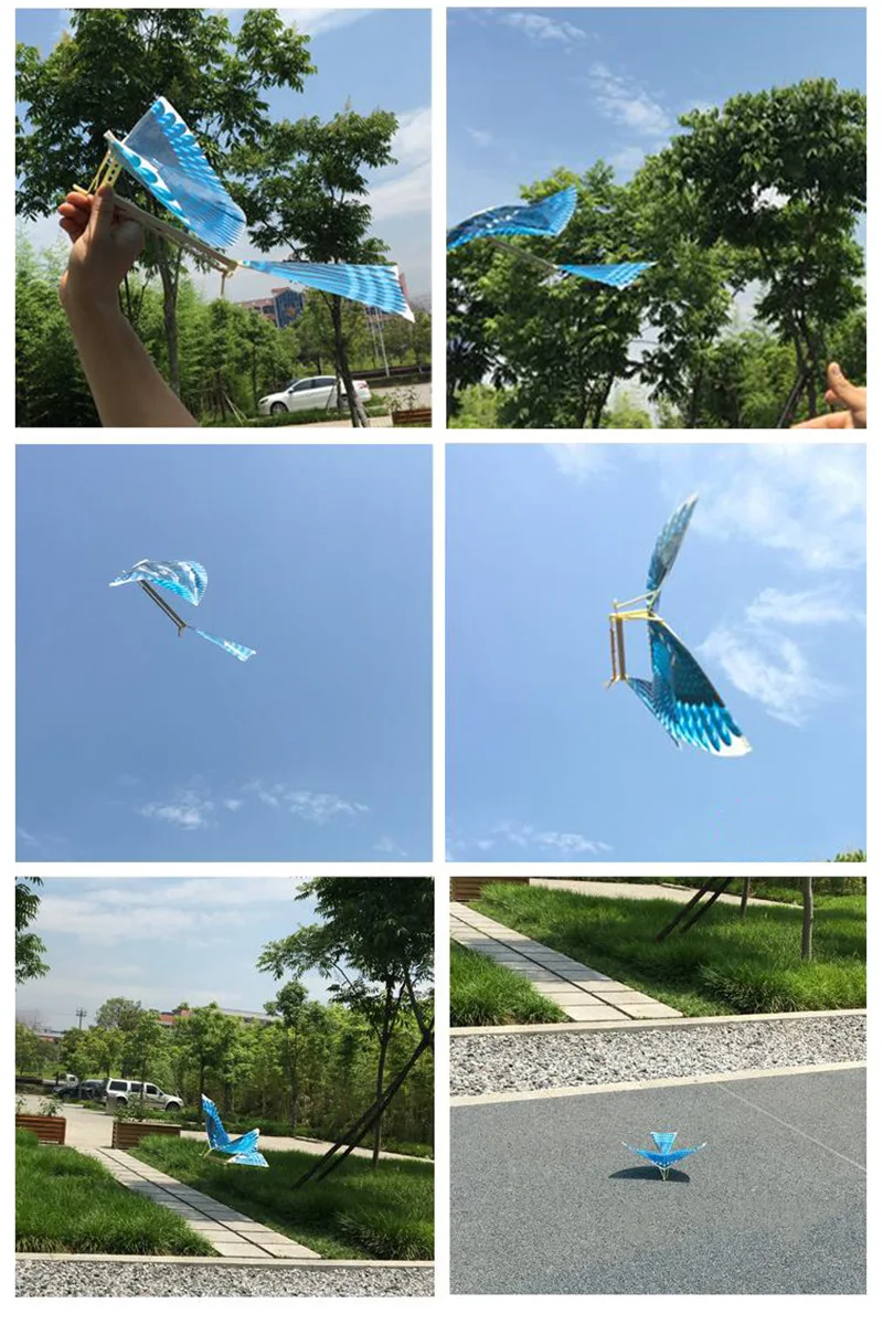 Rubber Band Power Handmade Birds Models Science Kite Toys Kids Assembly GiftSC 