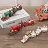 Christmas small train Christmas decorations wooden small train Christmas gifts for children small train ornaments desktop