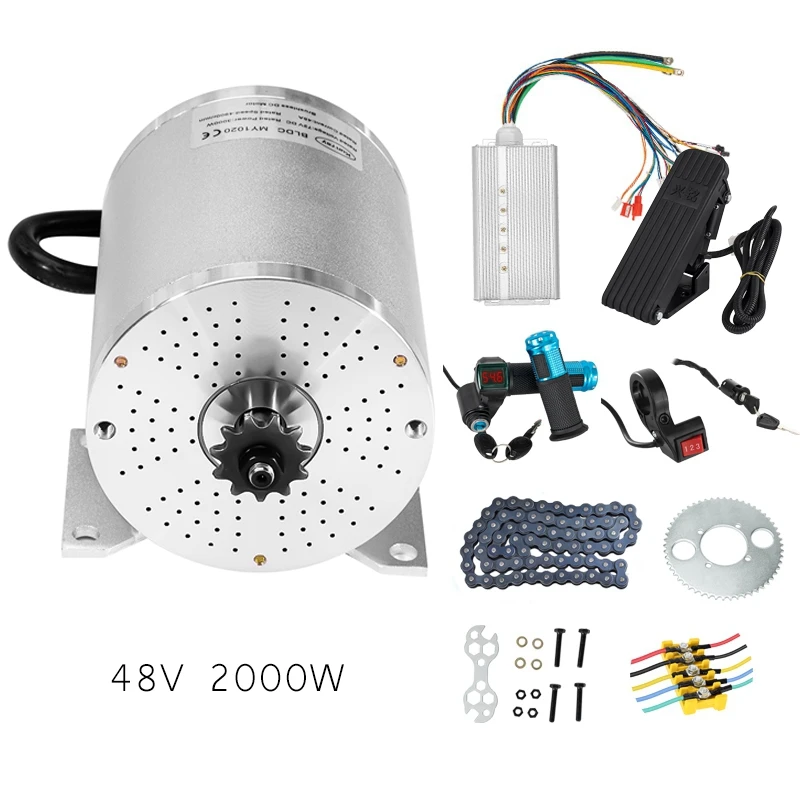 48V 2000W Brushless Controller for Electric Bikes, Go Karts, and