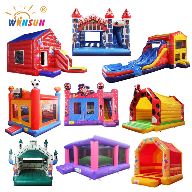 Commercial Inflatable Moon Bule Bounce House Water Slide Combo For Sale