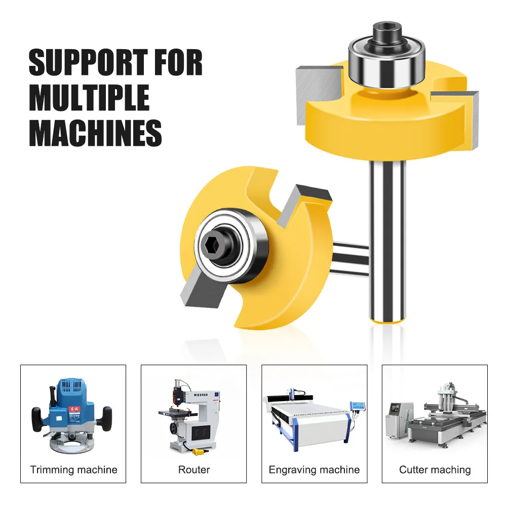 Miaorui 8mm Shank Double-Edged Ball T-Shaped Cutter Bearing Grooving ...