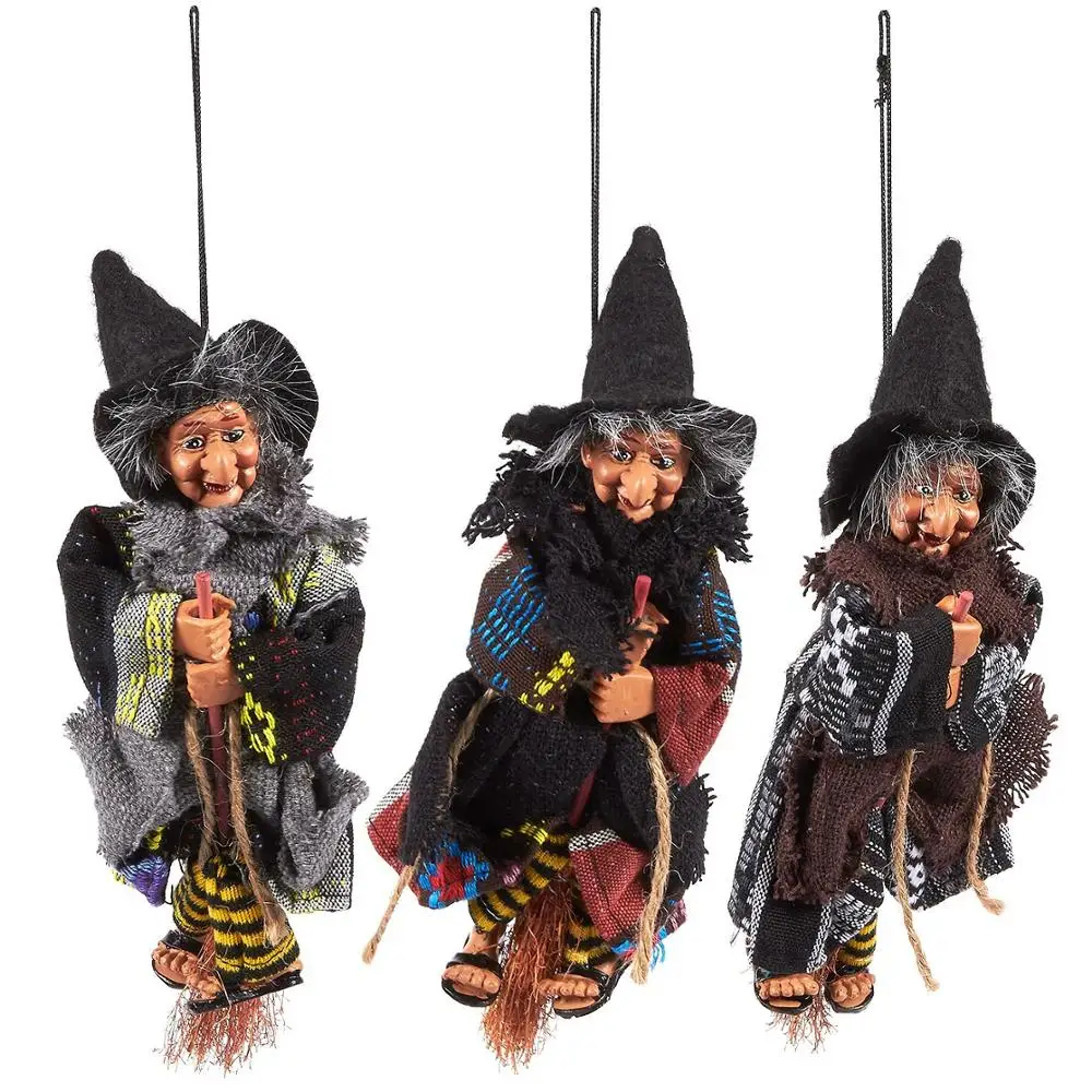 Halloween Bar Decoration Horror Scary Hanging Ghost Flying Witch Pendant Fo...