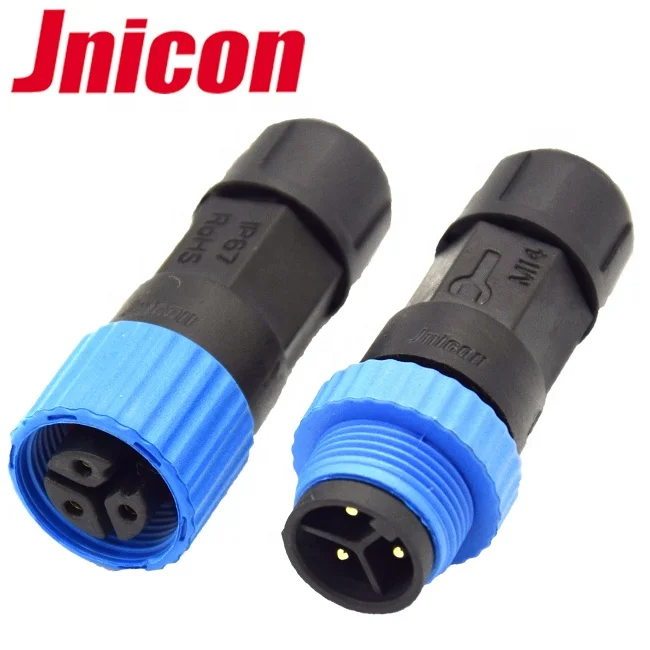 Jnicon M15 wire to wire Led lighting connector 2 3 pin waterproof male female