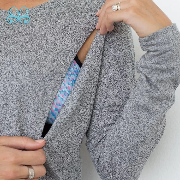 Mommy Crew Neck Jumper Breastfeeding Maternity Pullover Sweatshirts