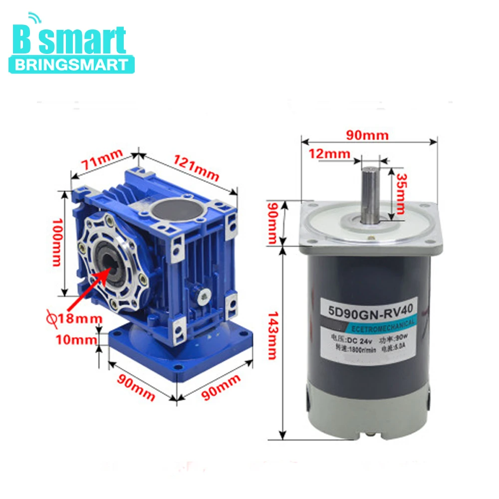 Bringsmart D Gn Rv W Dc Motor Gearbox High Torque Reduced Motor