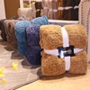 New TEC 100 polyester grey color melange yarn sherpa fleece fabric