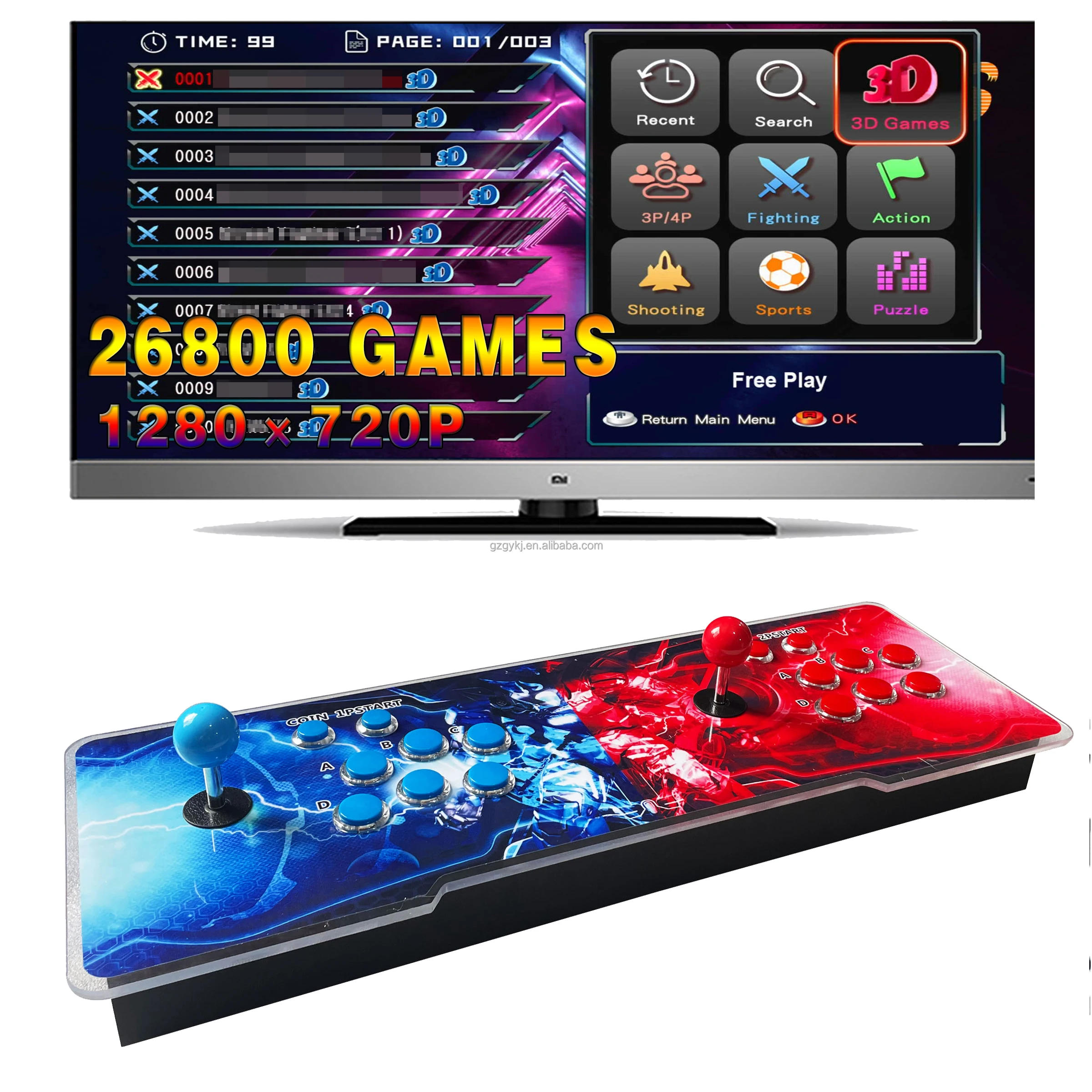 Newly Designed 3D Pandora Box 29800 in 1 HD Retro Arcade Game 