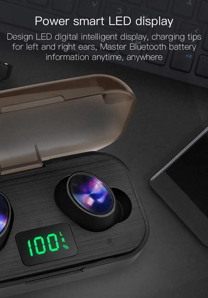 New Branded Wireless LCD Earbuds Private Label Bluetooth Earphone Wireless Ear Buds Noise Cancelling Unique Promotional 2020 - ANKUX.COM