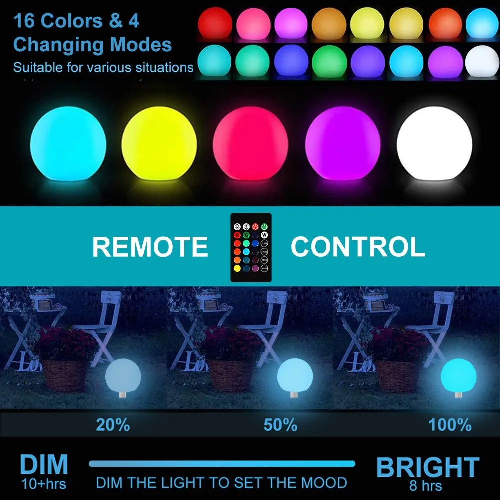 food grade pe material explosion proof anti fall dual mode dimming 40cm led ball  kids playground safety ambient light-8