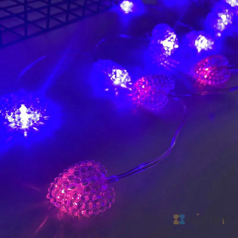 Diamond heart LED string lights living room decoration