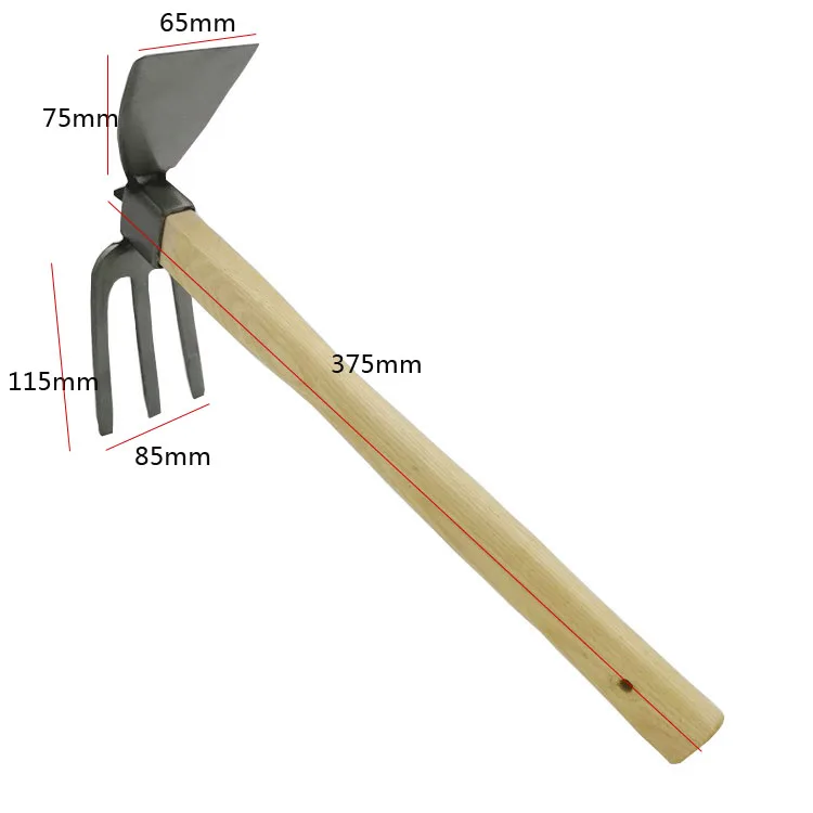 High Quality Two Way Garden Tools Hoe And Fork 2 In 1 With Wooden