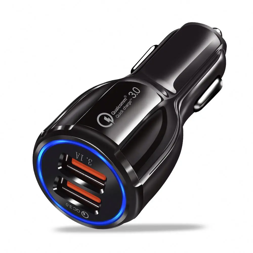 

Dual port usb car charger Fast Charger Portable Mobile Phone Travel USB PD Car Charger fast charging adapter, Black & white