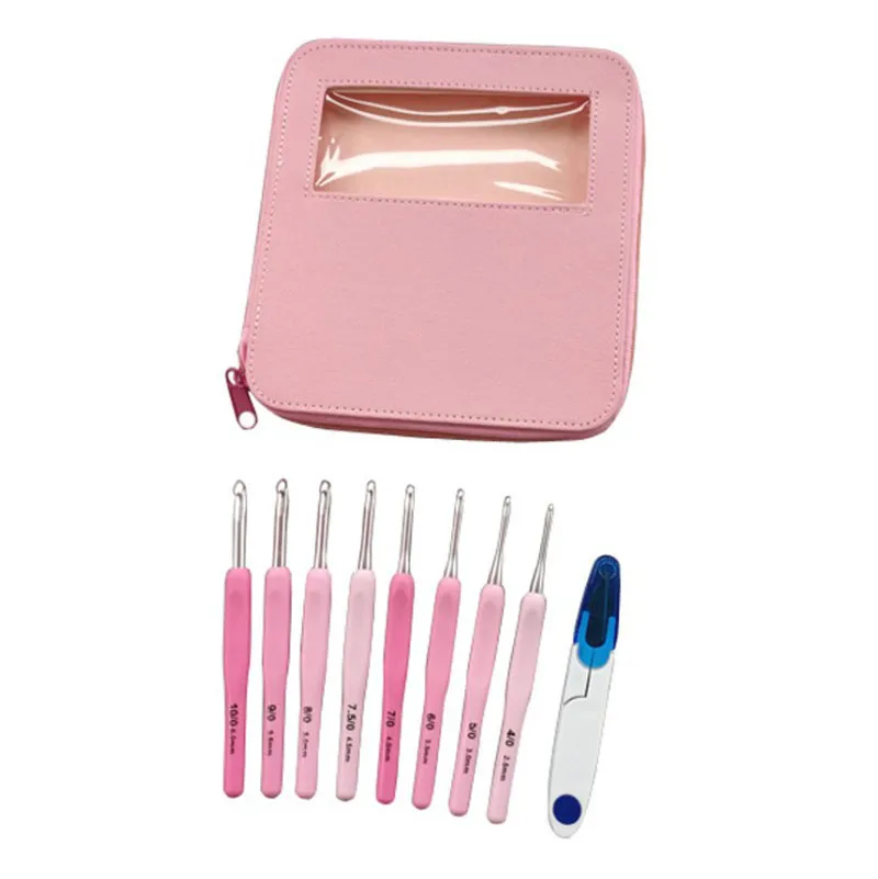 Hot Selling Metal Head Ergonomic Crochet Hook Kit Needle Ergonomic