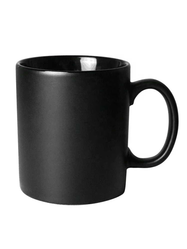 12oz fully color glazed custom logo ceramic coffee cup matte black mug