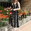 2019 European and American fashion women's clothing best selling simple printed long sleeveless dress