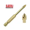 Hex Shank Titanium Carbide Tungsten Tip Cross Spear Point Head Glass Drill Bit Set for Ceramic Tile