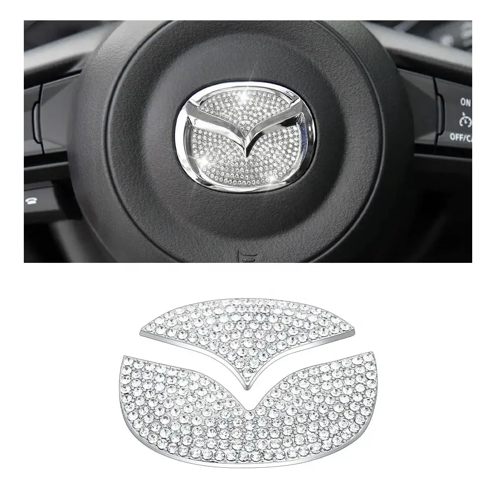 For Mazda Steering Wheel Emblem Cover Logo Sticker Car Accessories For