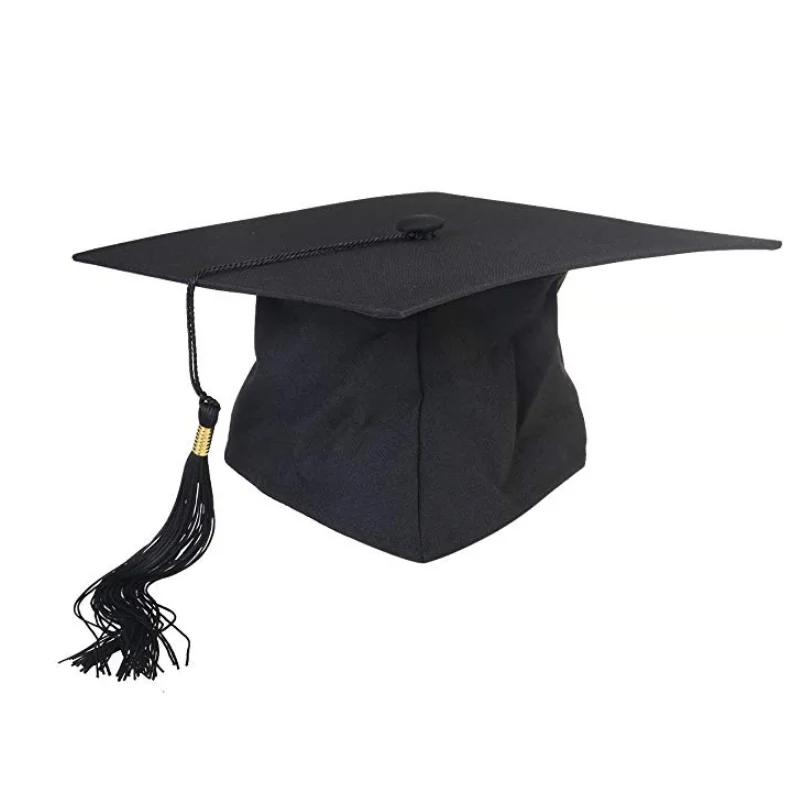 毕业帽帽子可调节成人学生砂浆板毕业帽帽子化装配件 (黑色)