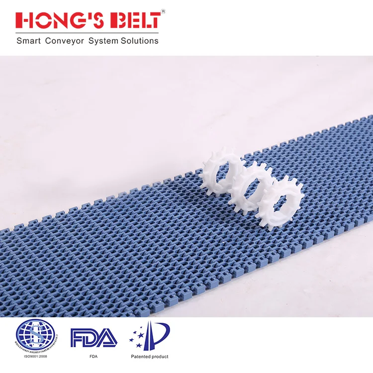 HS-500A-N Radius Modular Plastic Conveyor Belt for Screw Conveyor | Bend and Turning Belt| Small pitch25mm | Heavy Duty