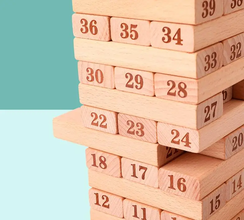 Wooden Stacked Building Blocks Math Game Tumbling Tower Buy Digital