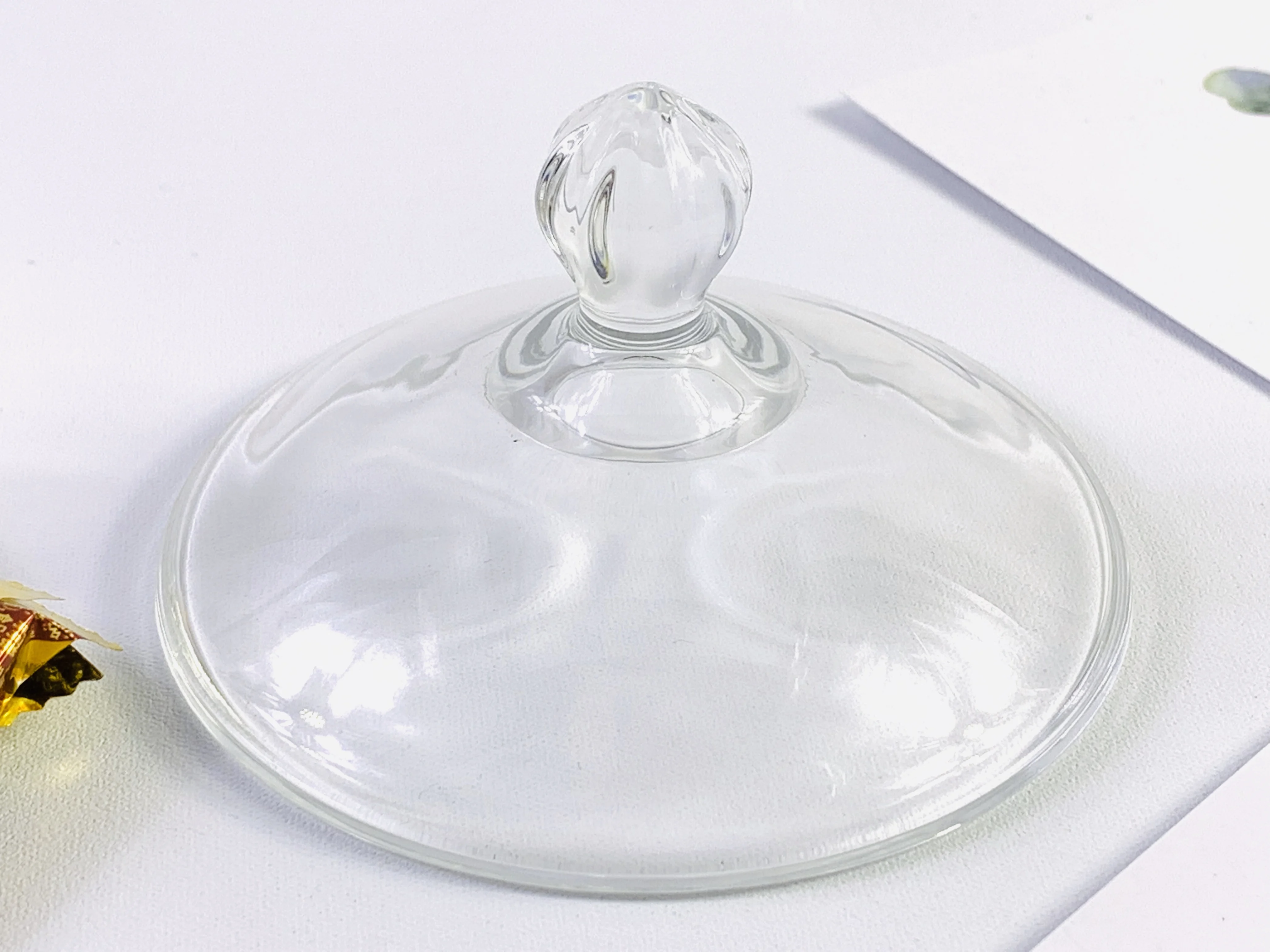 Transparent Crystal Glass Storage Candy Jars Fancy Decoration Geo Glass Pedestal Candy Jar
