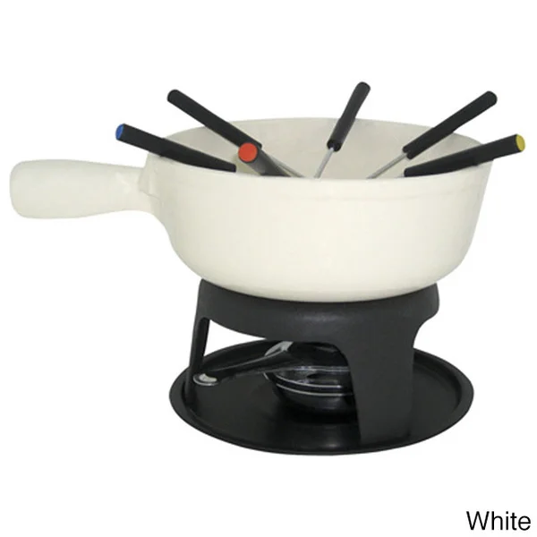 High Quality Enameled Camping Cast Iron Fondue Pot With Forks Buy Camping Cast Iron Fondue Pot