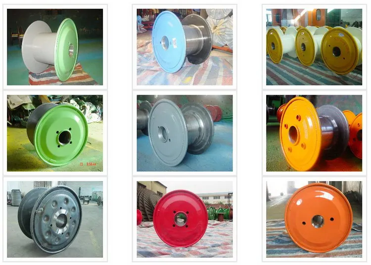 High quality steel flange process bobbin for metal steel cable wire