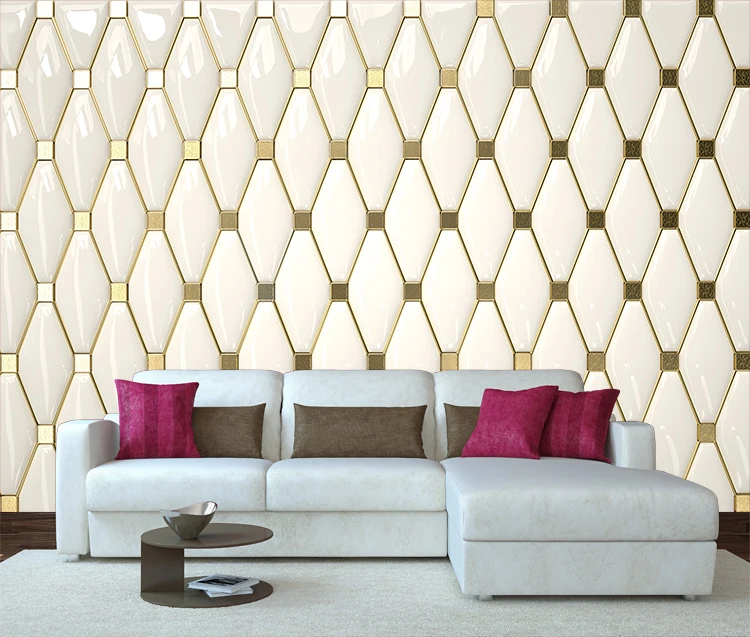 European Simple Design Wall Mural Sticker Luxury Gold Crystal Rhombic  Stitching Living Room 3d Wallpaper - Buy 3d Wallpapers Home Decoration,3d  Design Wallpaper,Custom Wall Mural Product on 