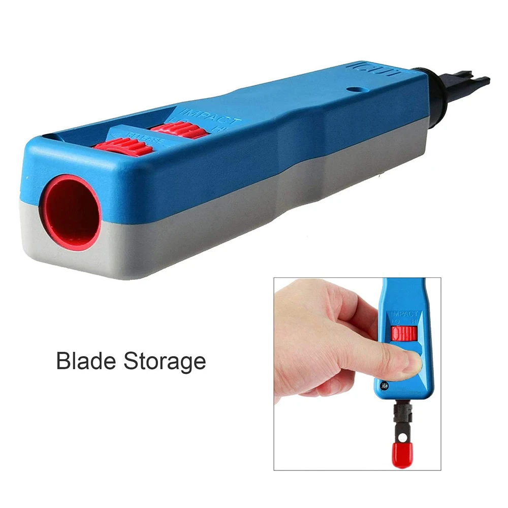 Multi-Function Punch Down Tool with 110 Blade & Extra Network Wire Stripper for cat6a/cat6/cat5e/cat5 Network Cable Beka 
