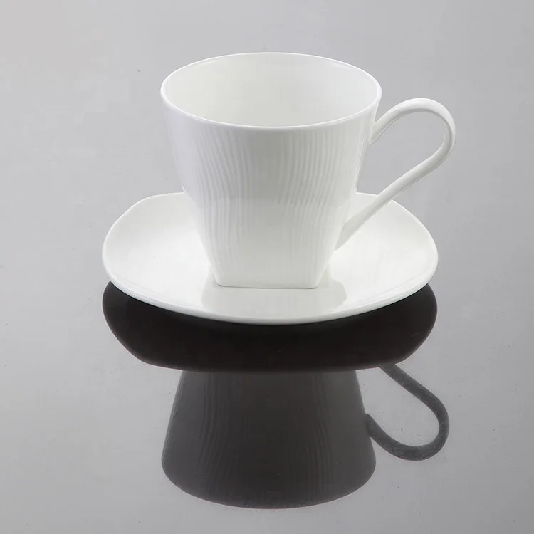 Porcelain white square coffee cup