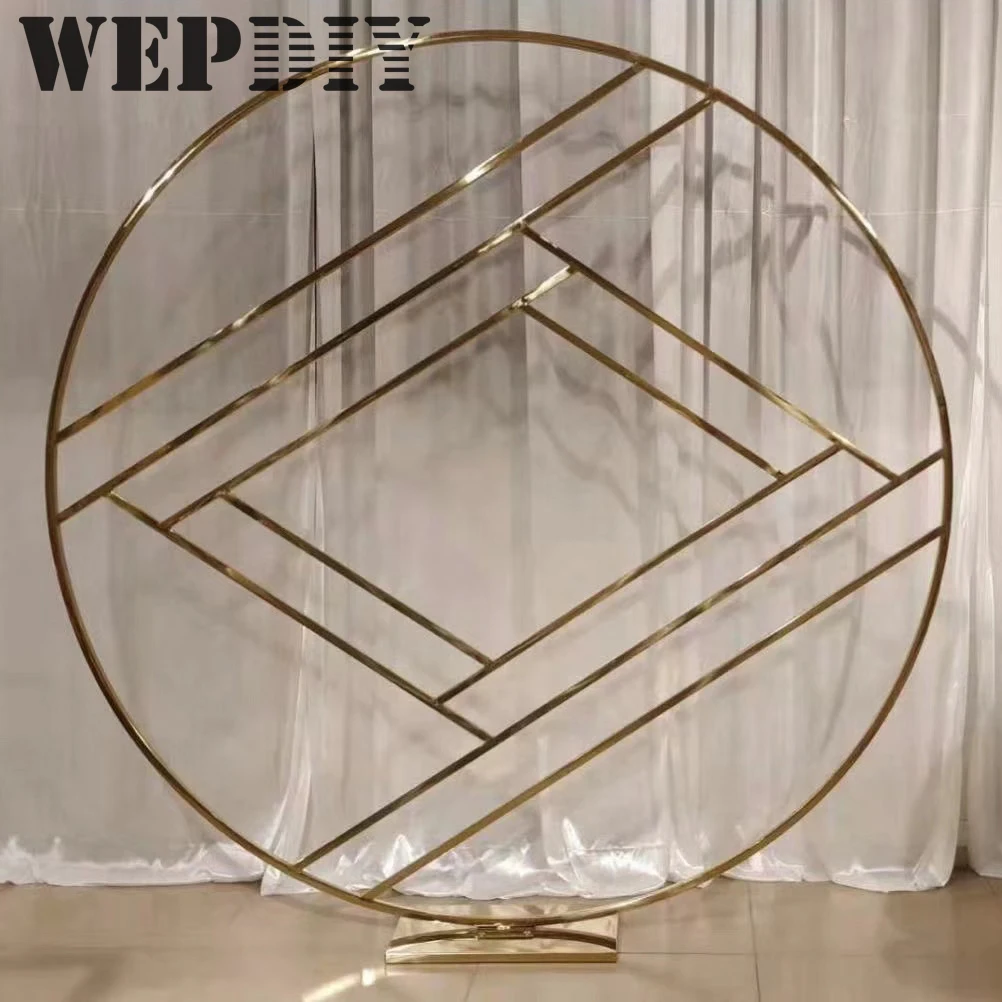 High Quality Round Gold Stainless Steel Circle Backdrop Arch Wedding Arch Backdrop Stands For