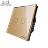 Smartdust Feather Touch Switch 2 Gang 2 Way Custom Wall Glass Board Electric Switches For Home Eu Light Switch