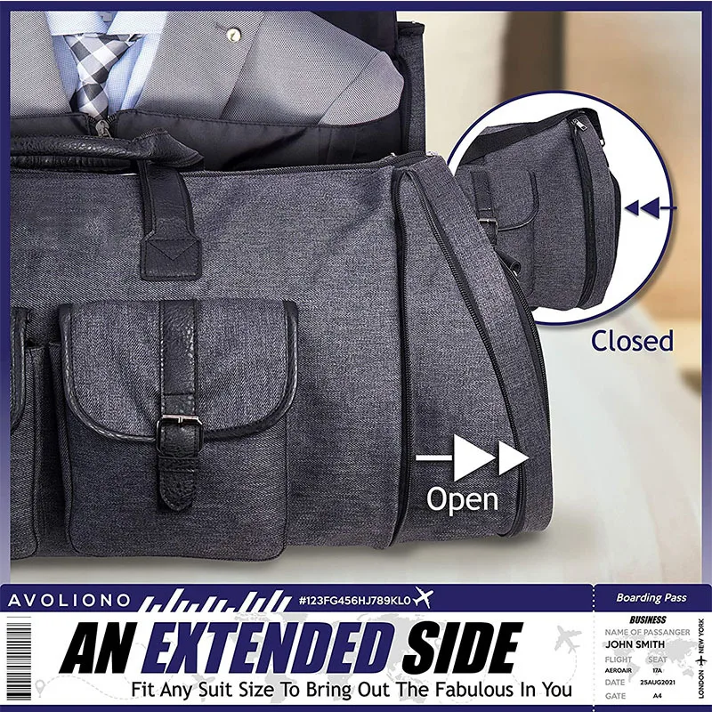 Pull Rod Garment Bag Expandable Clothing Bag With Shoe Separation Layer