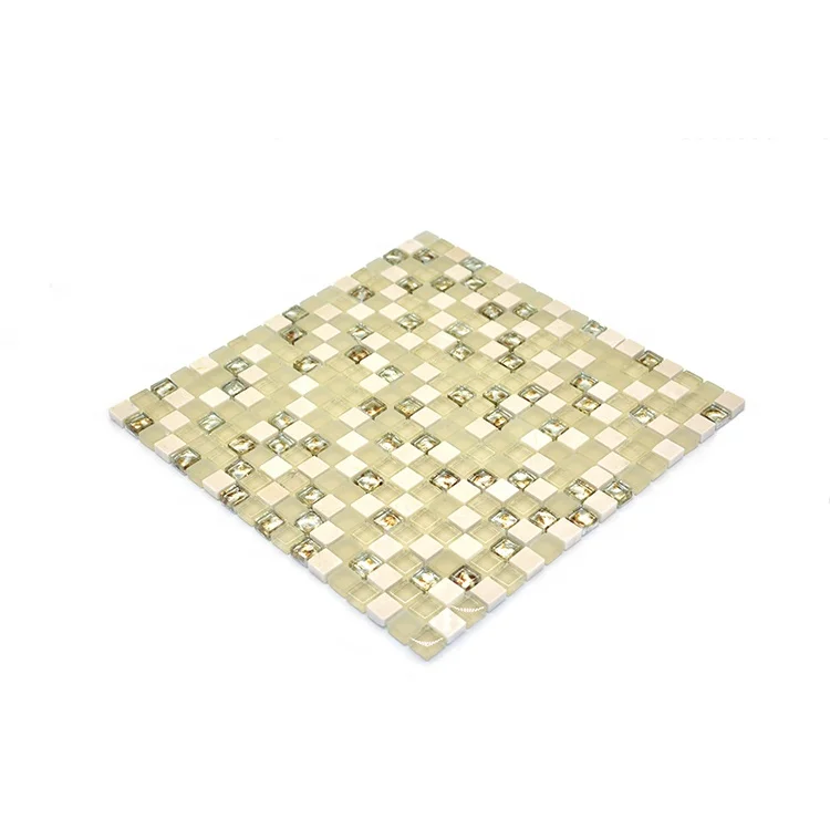 Moonight Hot Sale Shaanna Stone Mixed Glass Electroplate Luxury Mosaic Interior Wall Square Online Technical Support MSA8-1505